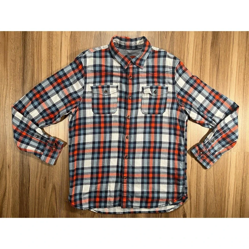 The North Face Plaid Flannel Blue Red Button Up Casual Men’s Size Large
